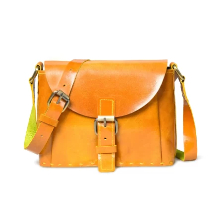 Yellow Sling Bag Made From Leather