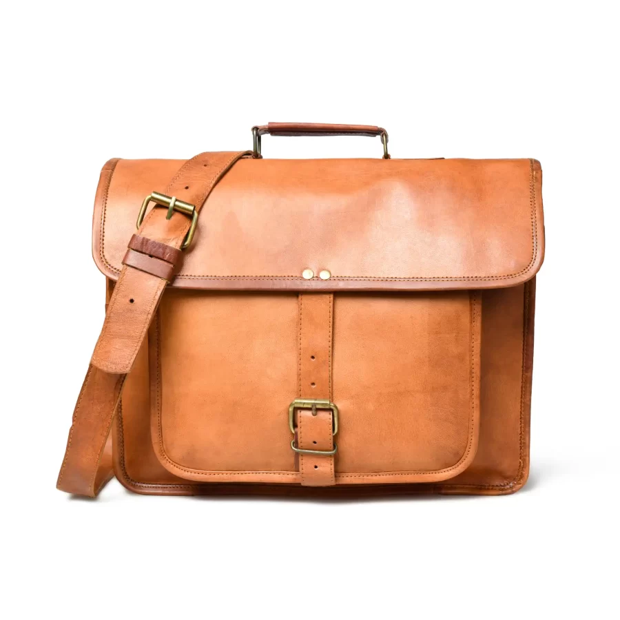 Front view of a one pocket laptop bag