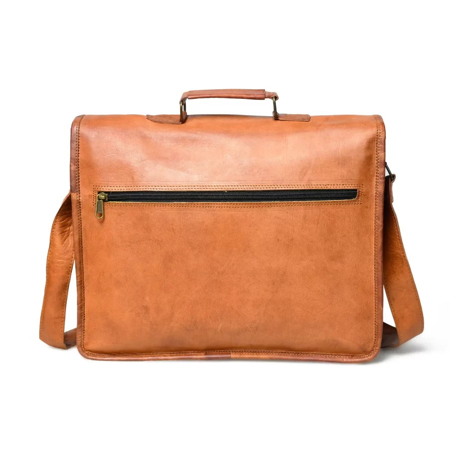 Back view of a one pocket laptop bag