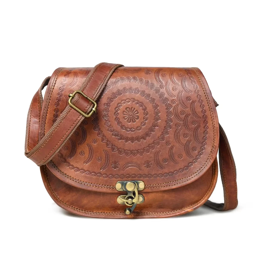 Front view of Sling Bag C Lock - Brown