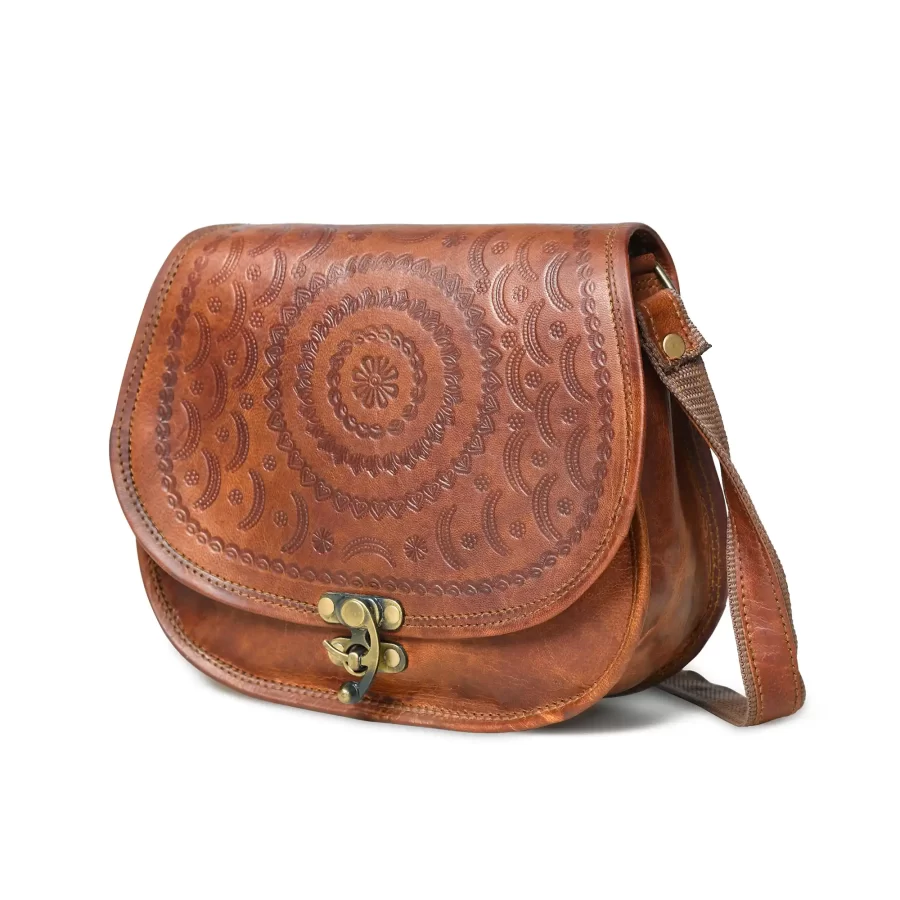 Side view of Sling Bag C Lock - Brown